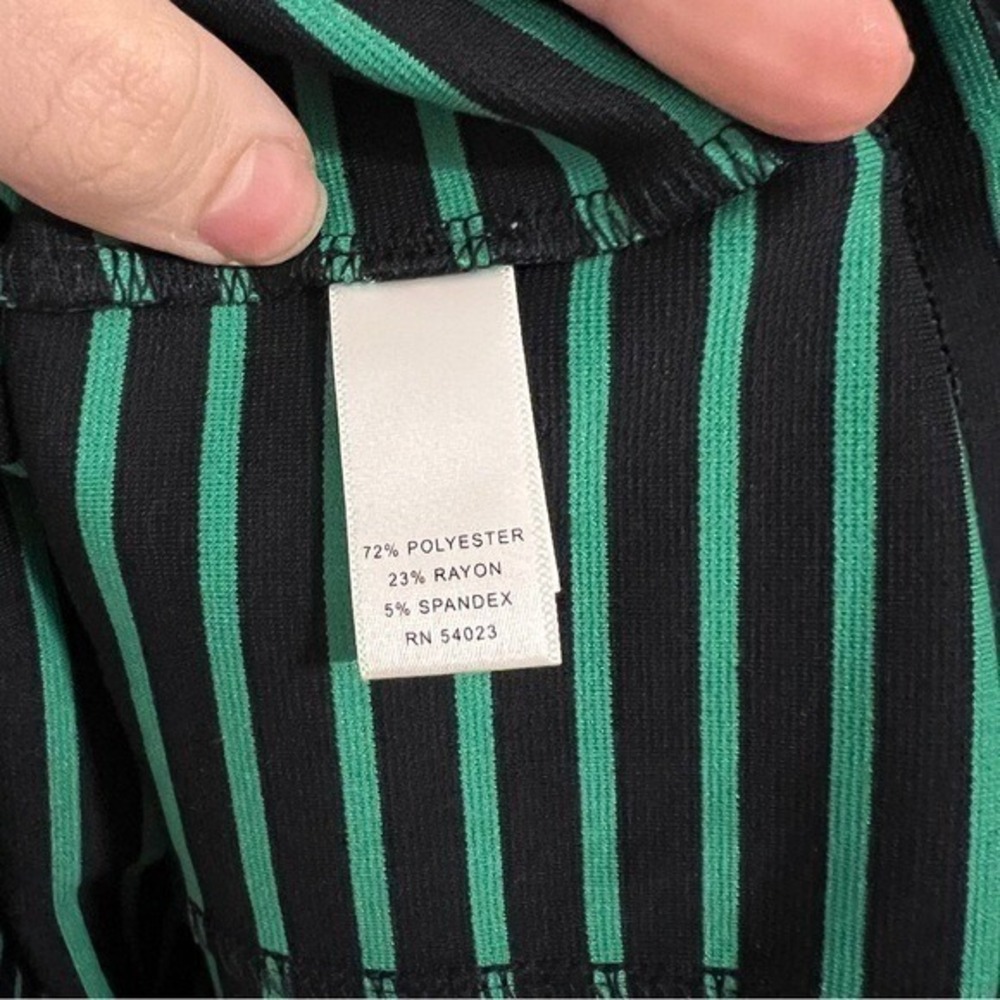 Banana Republic Womens Striped Ponte Top Size 6 Stretch Green Black Career‎ - Picture 5 of 7